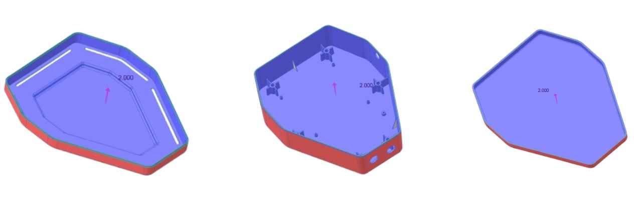 Shell development views of the charger enclosure