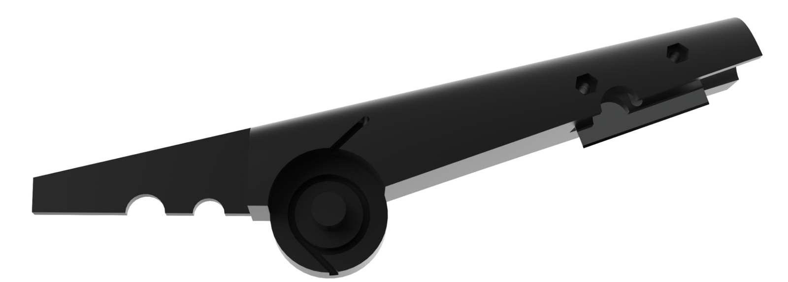 Alternate side view of the grafting tool