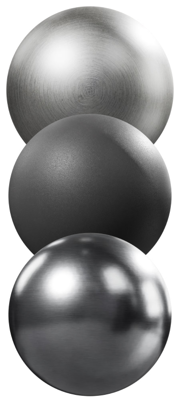 Material palette with matte and metal spheres